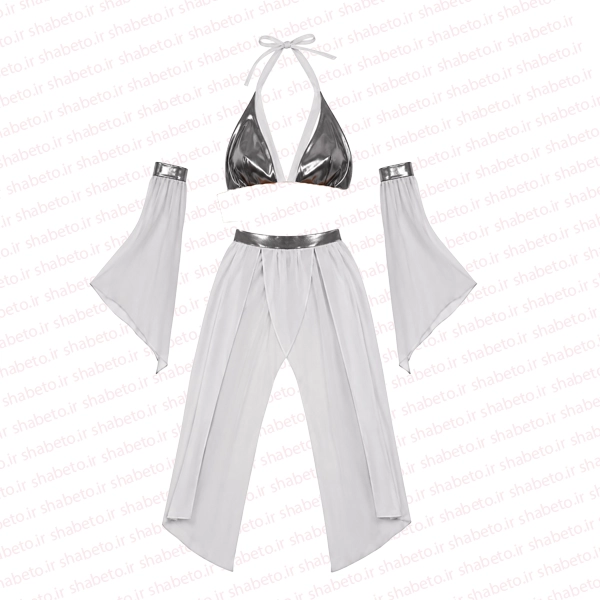 women-arabic-custom-1751-1 کاستوم عربی نقره ای نقاب دار فروشگاه اینترنتی شب تو