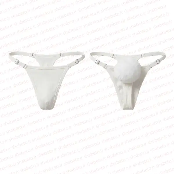 back-rabbit-white-1 شورت خرگوشی پوم دار نمای جلو و پشت