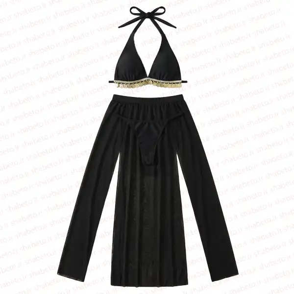 women-black-coine-arabic-custom-1 کاستوم عربی مشکی سکه دار نمای روبرو