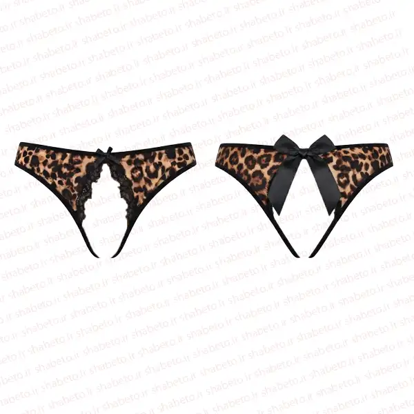 women-leopard-open-pant-1 شورت فانتزی پلنگی فاق باز نمای جلو و پشت