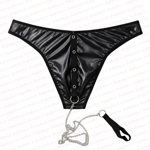 men-handy-chained-short-1 شورت فانتزی مردانه زنجیری دستگیره دار نمای روبرو فروشگاه شب تو
