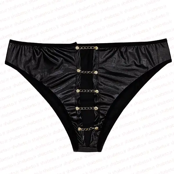men-leather-front-chained-short-1 شورت مردانه جلو باز زنجیر دار نمای روبرو فروشگاه شب تو